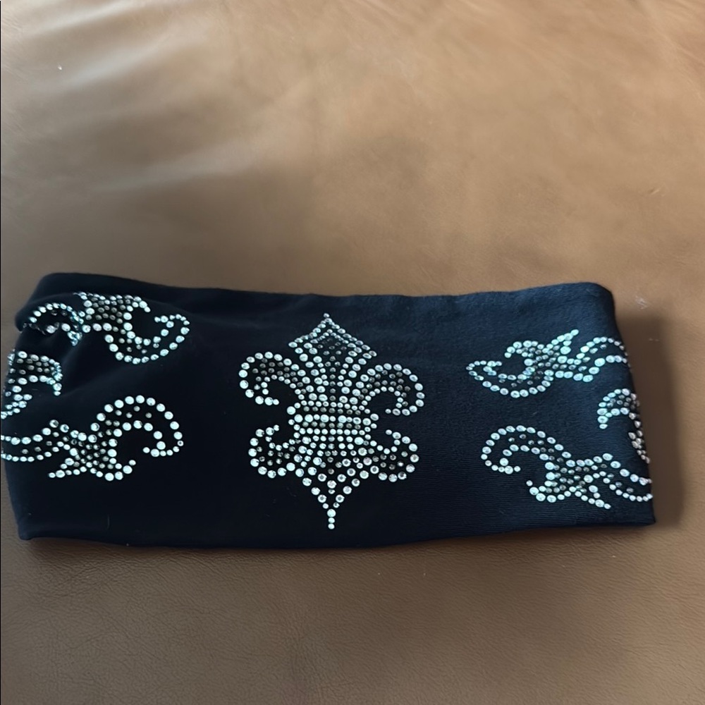 Black Rhinestone Embellished Headband